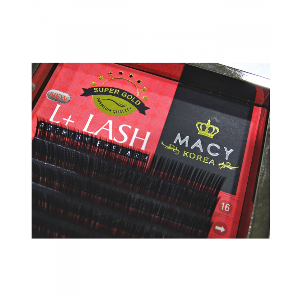 Eyelash Extensions Box MACY, Curve "L" and "L+" Super Gold